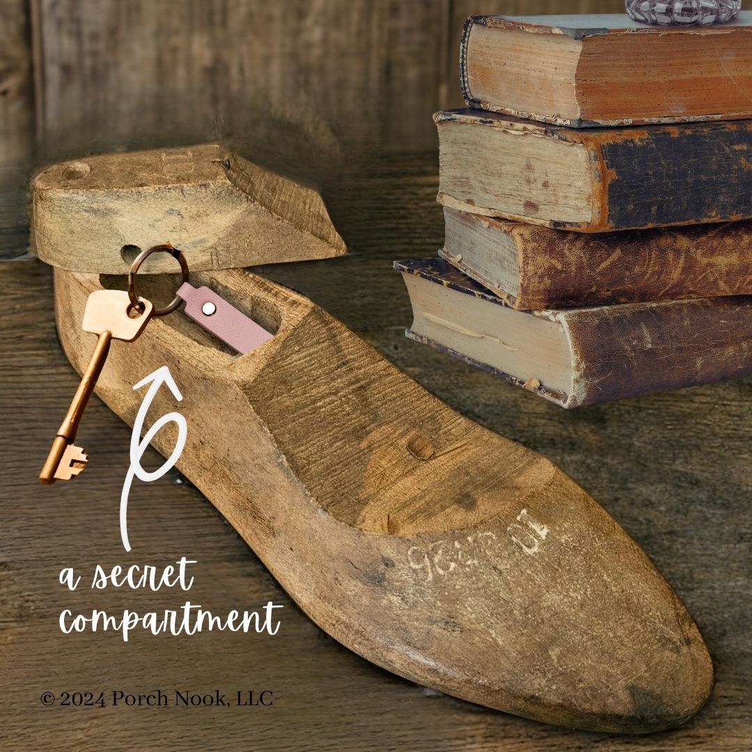 Porch Nook Vintage Cobbler's Shoe Form with Hidden Compartment