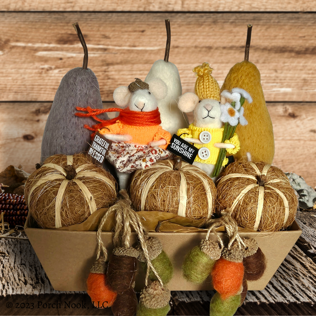 Porch Nook "Hello Autumn" Gift Basket, Handcrafted Seasonal Décor