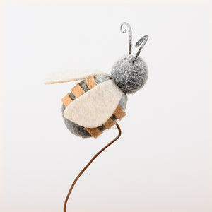 Porch Nook | Wool Felt Honeybee on Pick Wire