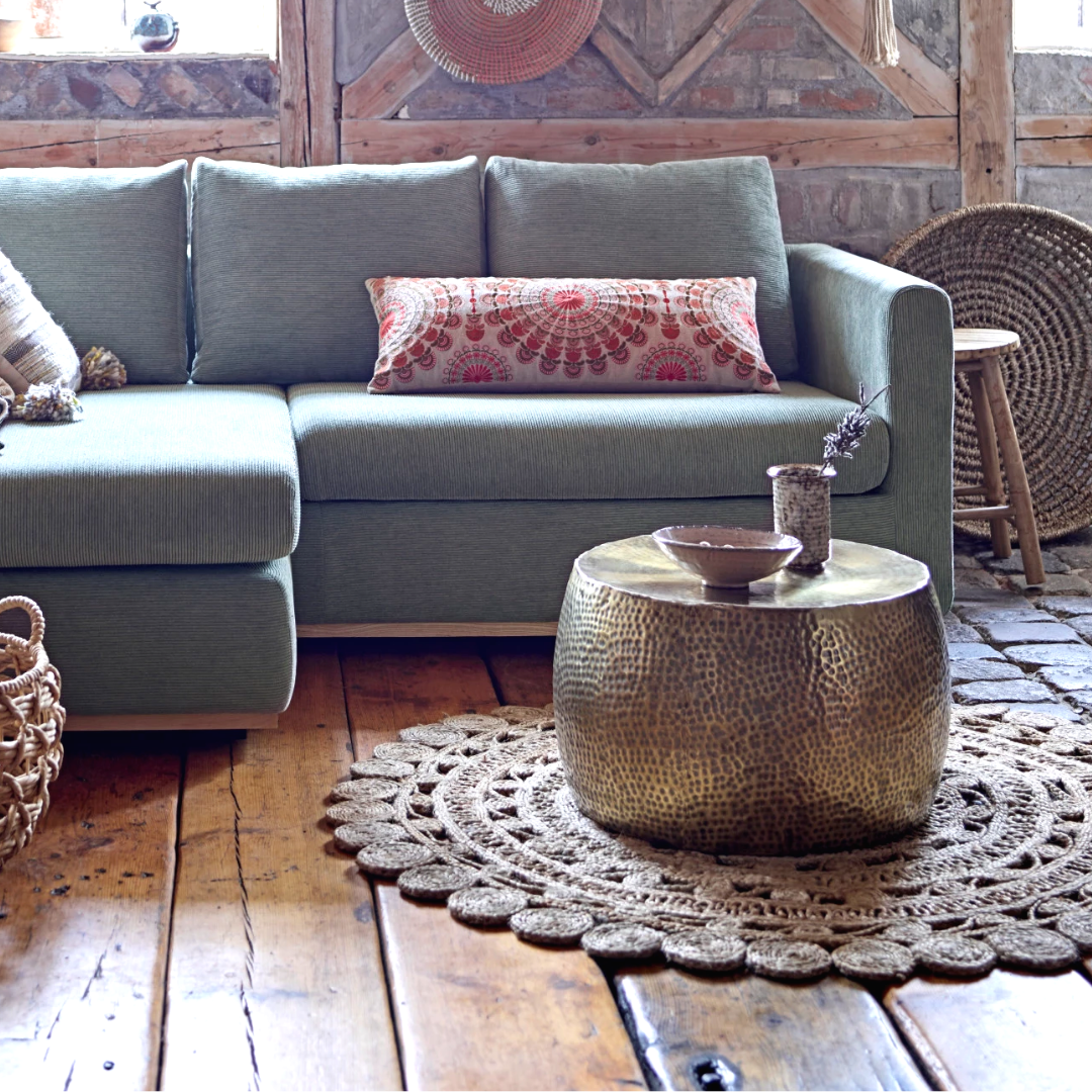 Porch Nook | Handwoven Jute Rug with Lace Pattern, 4’ Round