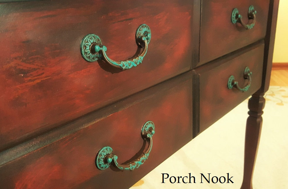 EXAMPLE: Hardware w/ "The Real Teal", distressed, dark wax