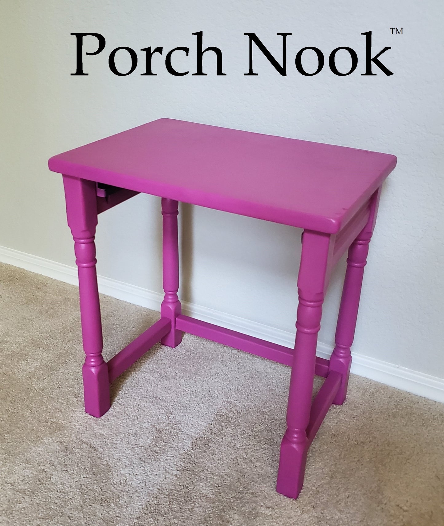 Example: Nesting table with "Fuchsia's So Bright" Porch Nook chalky finish paint