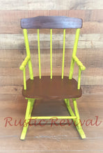 EXAMPLE: Child's rocking chair w/ "Sublime", designed by Rustic Revival in Vilonia, AR