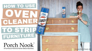 Porch Nook | How to Use Oven Cleaner to Strip Furniture