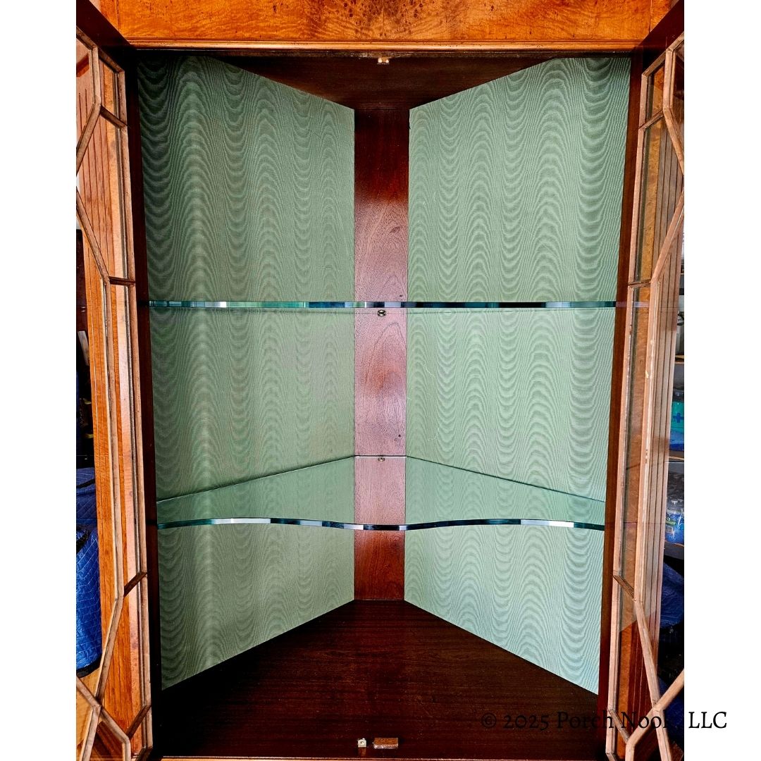 Porch Nook | Vintage Chippendale Style Mixed Fruitwood Corner Cabinet