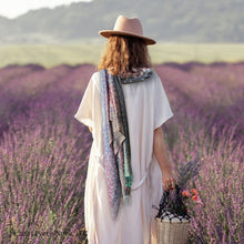 Porch Nook | Vintage Style Luxury Bamboo Silk Shawl, Large - Lavender Fields