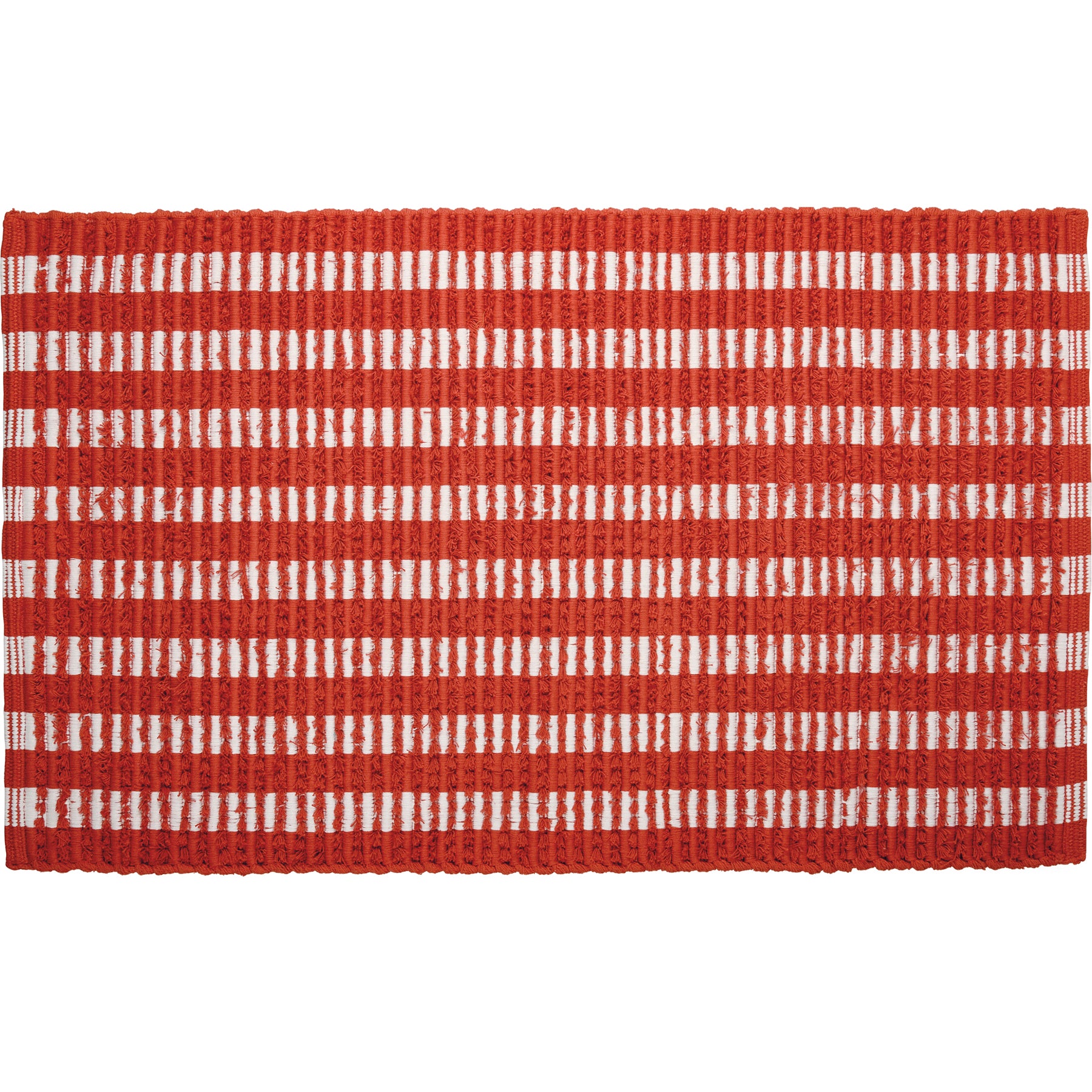 Porch Nook | Rustic Charm Orange Striped Area Rug, 34x20