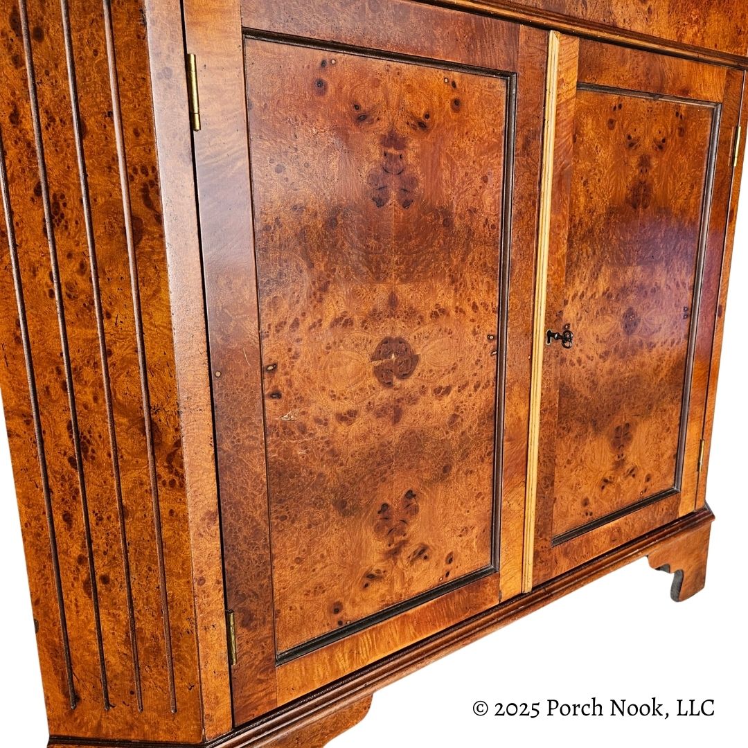 Porch Nook | Vintage Chippendale Style Mixed Fruitwood Corner Cabinet
