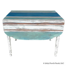 Porch Nook | Vintage Leaf Table with Rustic Coastal Charm, Hand Painted