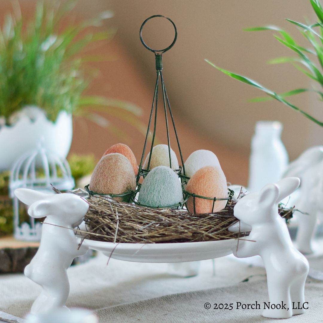 Porch Nook | Handmade Rustic Wire Egg Holder