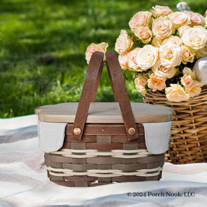 Porch Nook | Rustic Picnic Basket with Cutting Board, by Longaberger