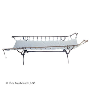 Porch Nook | Vintage Hand-Forged Rustic Iron and Burlap Log Rack, Large