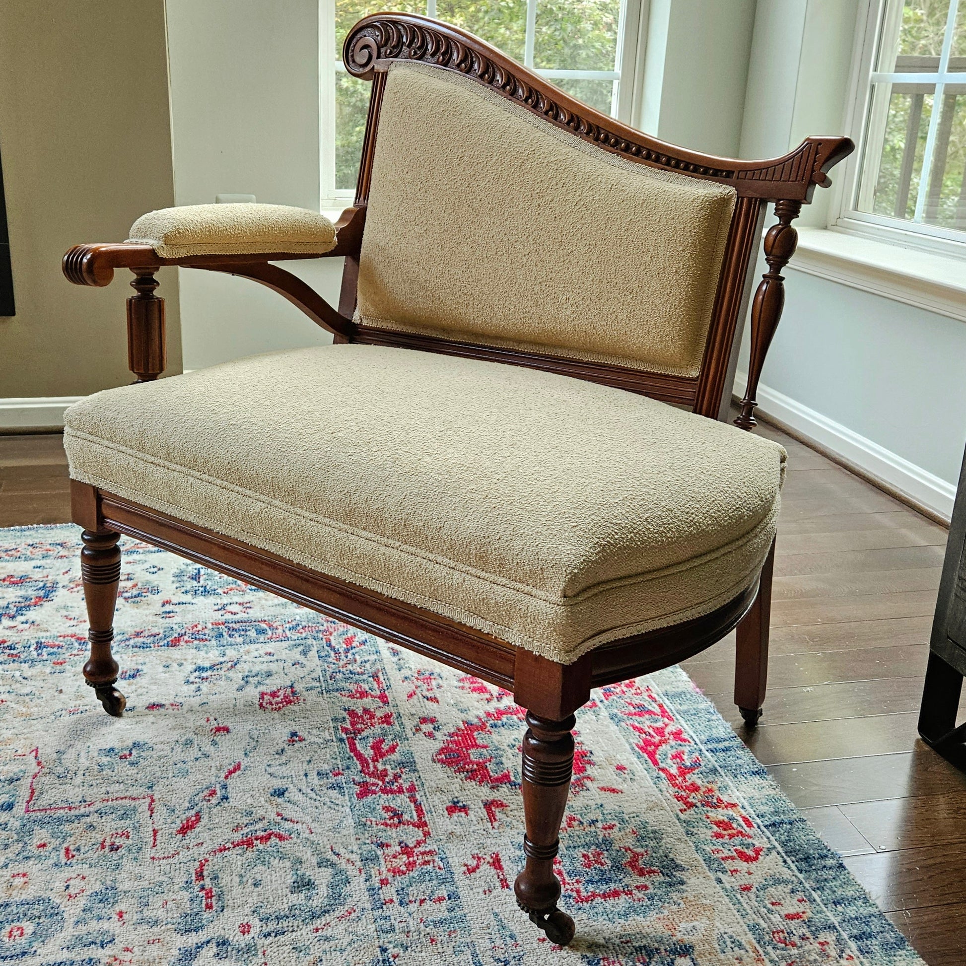 Porch Nook | Antique Figural Gossip Chair, Victorian