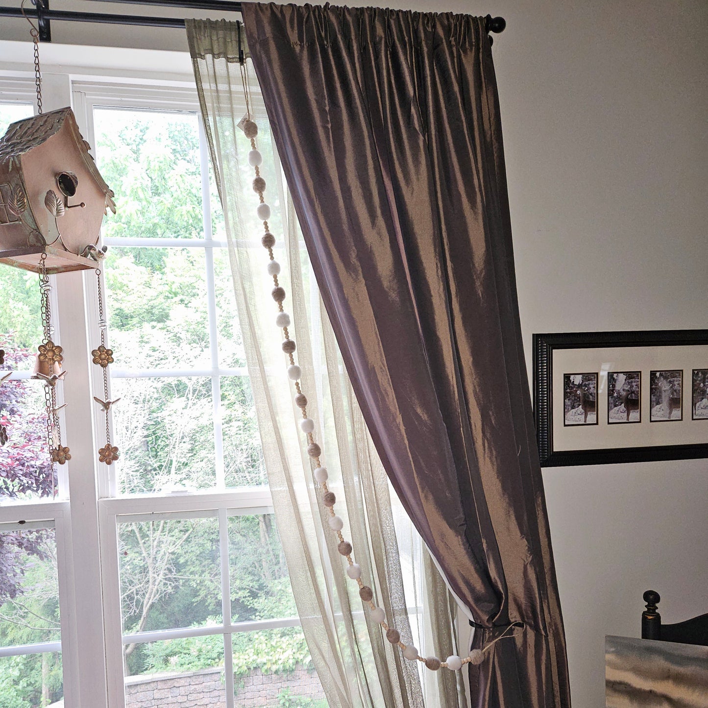 Porch Nook | Wool Felt Ball & Wood Beaded Garland, Neutral