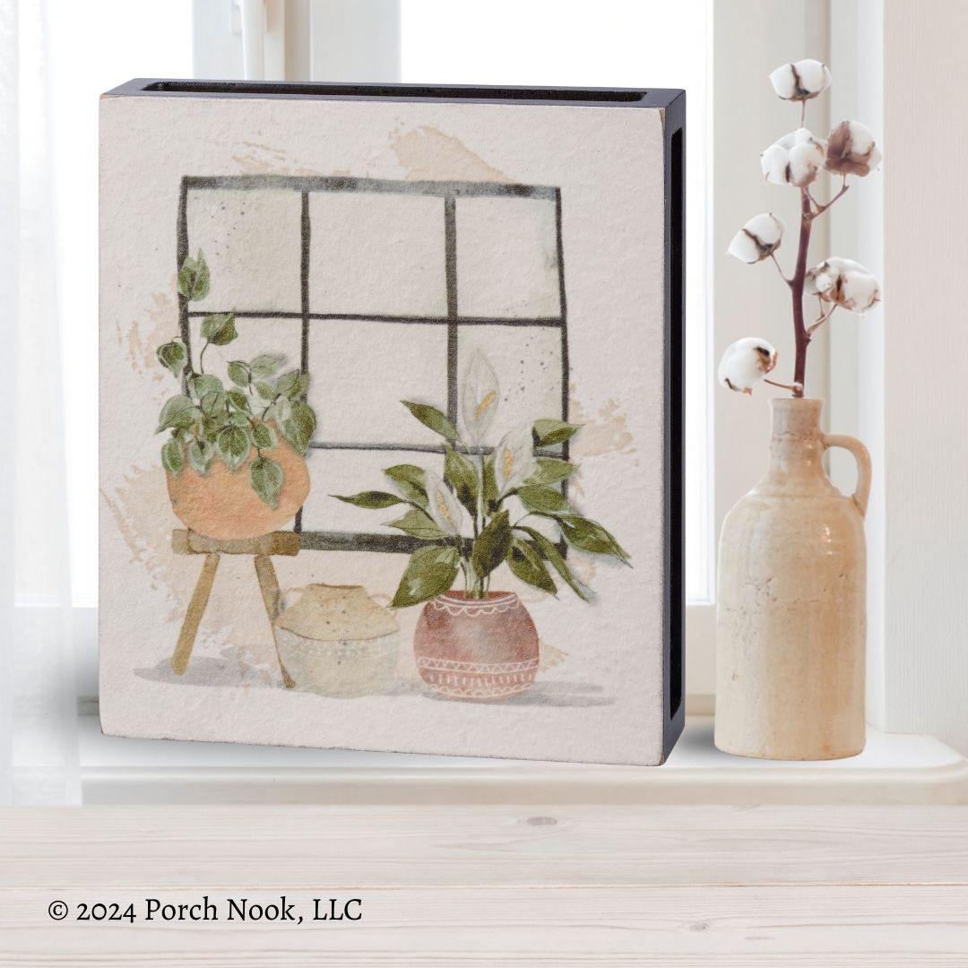 Porch Nook |Window Plants Watercolor Design Wall Box