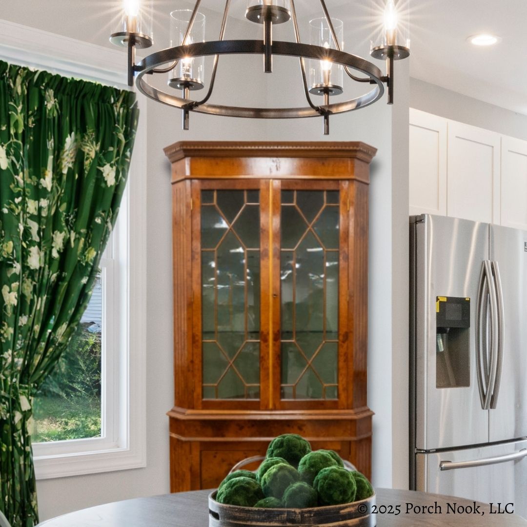 Porch Nook | Vintage Chippendale Style Mixed Fruitwood Corner Cabinet