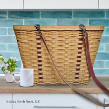 Porch Nook | Vintage Career Tote, Woven Wood & Leather with Liner, by Longaberger
