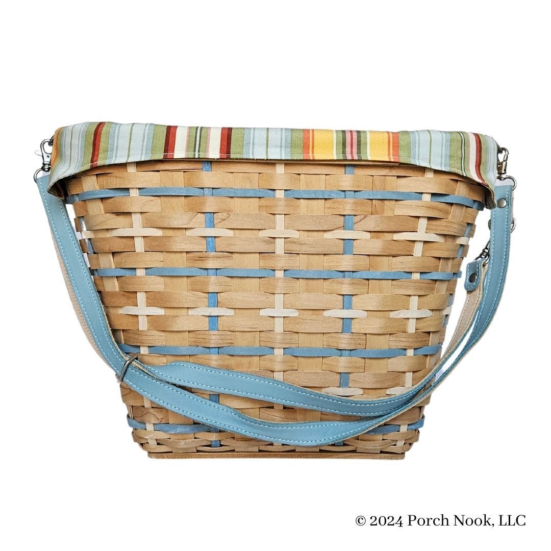 Porch Nook | Coastal Basket Tote, Woven Wood with Liner, by Longaberger