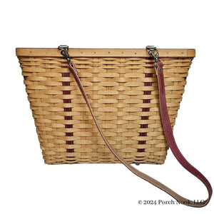 Porch Nook | Vintage Career Tote, Woven Wood & Leather with Liner, by Longaberger