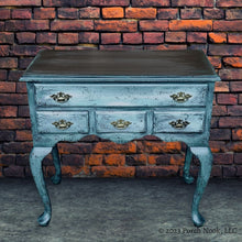 Porch Nook | Vintage Queen Anne Style Mahogany Lowboy Cabinet, Hand Painted