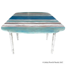 Porch Nook | Vintage Leaf Table with Rustic Coastal Charm, Hand Painted