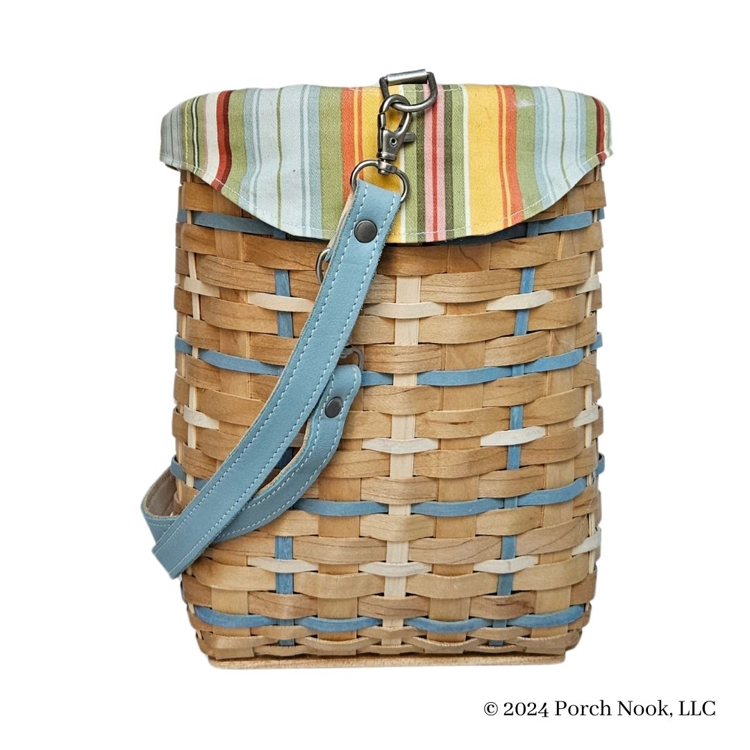 Porch Nook | Coastal Basket Tote, Woven Wood with Liner, by Longaberger