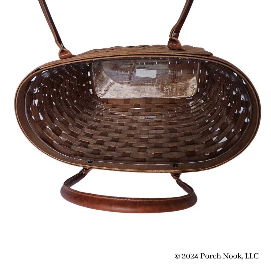 Porch Nook | Large Boardwalk Basket Tote, Woven Wood & Leather Handles, by Longaberger