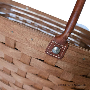 Porch Nook | Large Boardwalk Basket Tote, Woven Wood & Leather Handles, by Longaberger