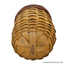 Porch Nook | Vintage Large Gatehouse Hanging Basket, Woven Wood with Leather Handle & Liner, by Longaberger