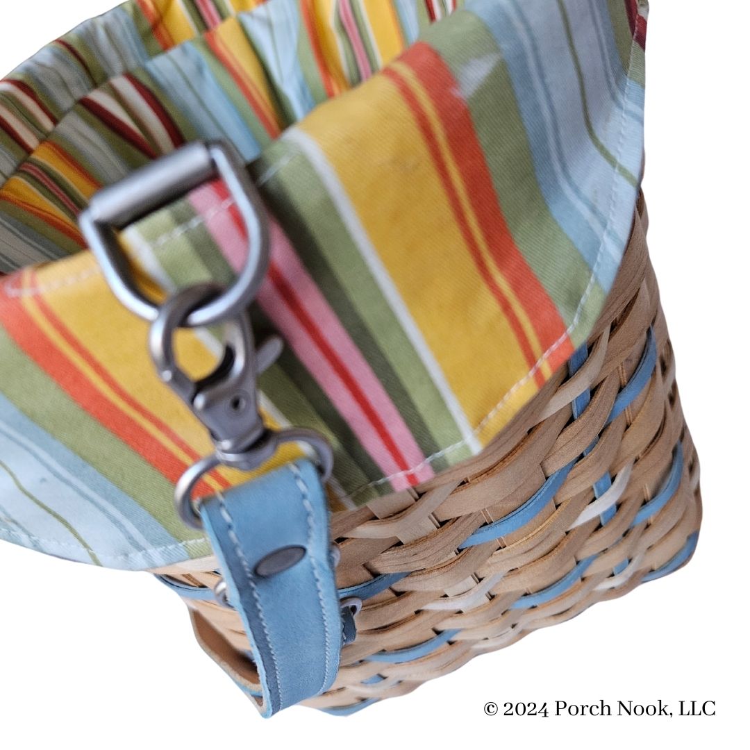 Porch Nook | Coastal Basket Tote, Woven Wood with Liner, by Longaberger