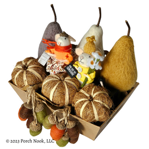 "Hello Autumn" Gift Basket, Handcrafted Seasonal Décor & Ornaments
