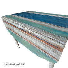 Porch Nook | Vintage Leaf Table with Rustic Coastal Charm, Hand Painted