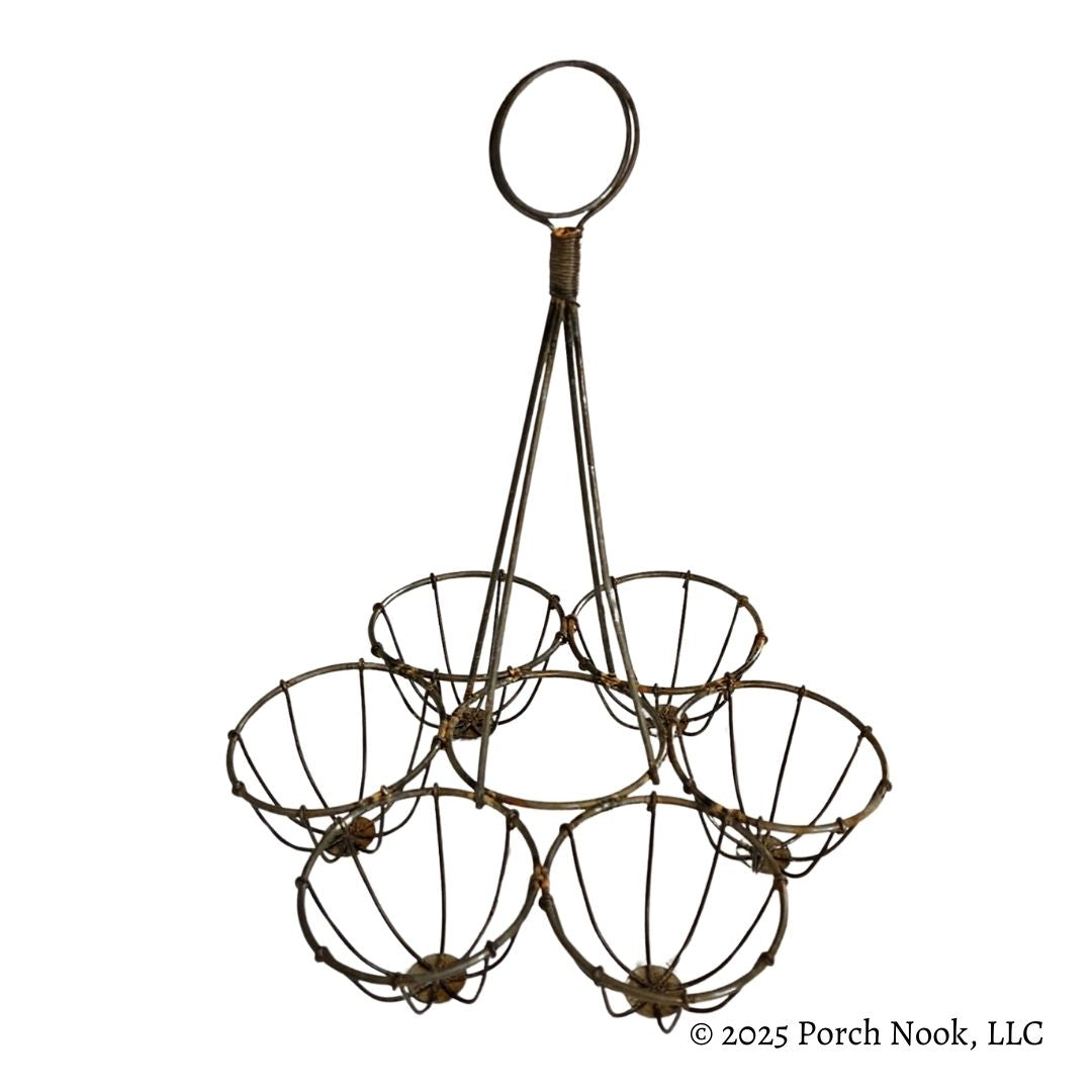 Wire Egg Rack Porch Nook | Handmade Rustic Wire Egg Holder