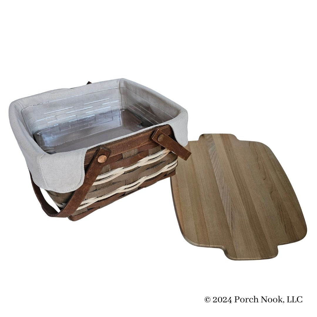 Porch Nook | Rustic Picnic Basket with Cutting Board, by Longaberger