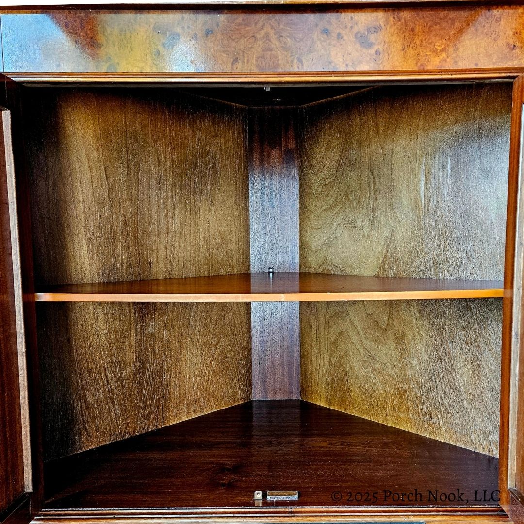 Porch Nook | Vintage Chippendale Style Mixed Fruitwood Corner Cabinet
