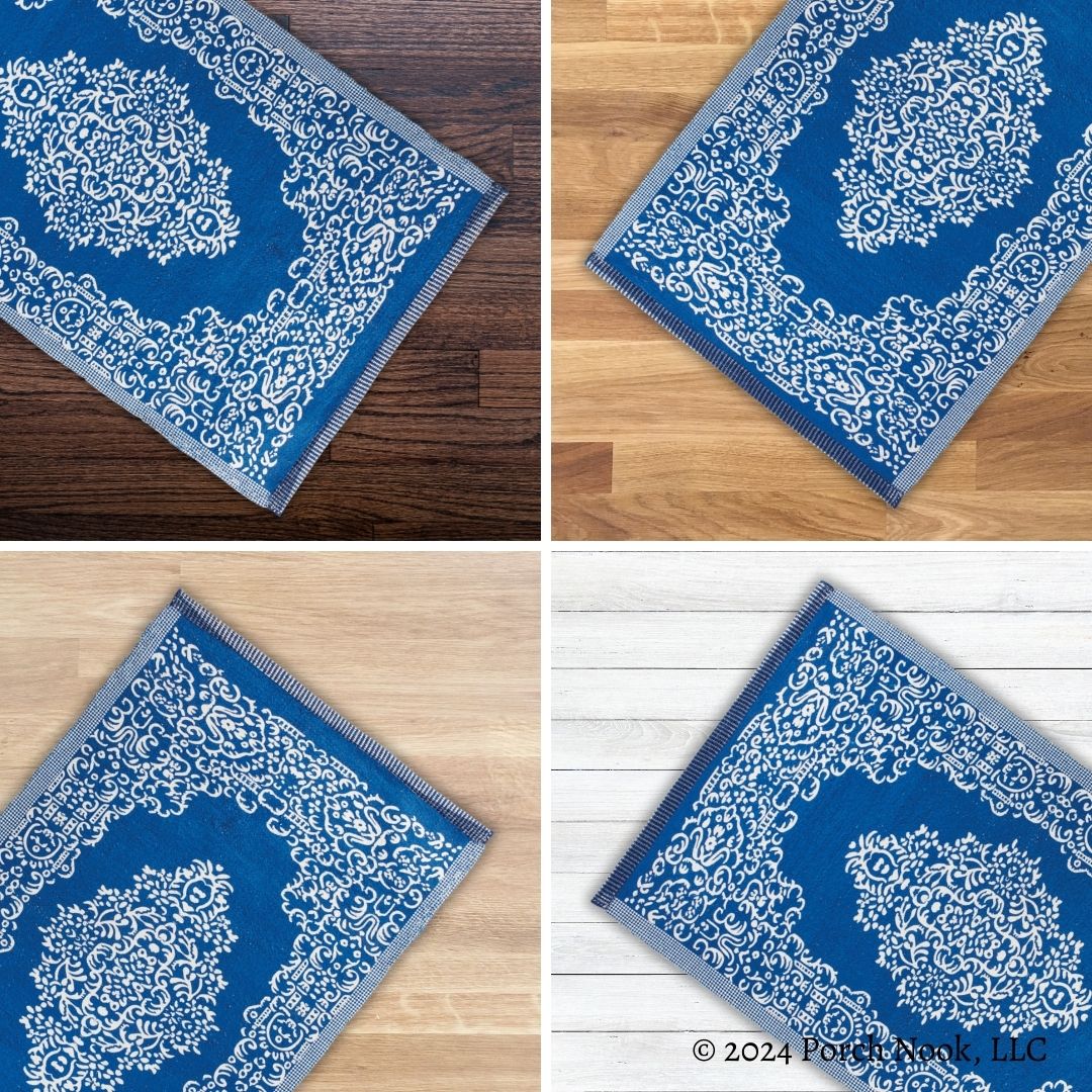 Porch Nook | Ornate Blue and White Area Rug, 34x20