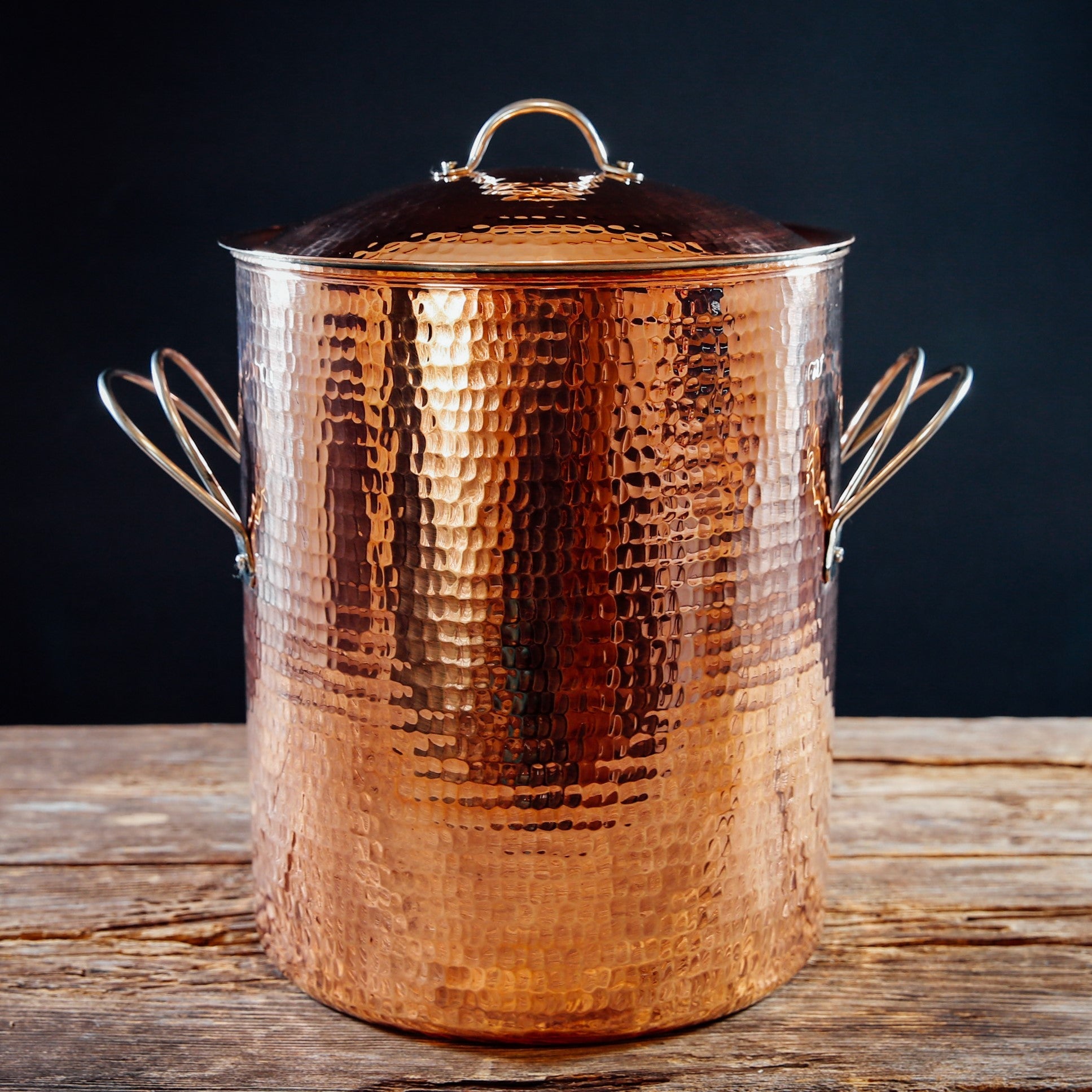 Handcrafted Hammered Copper Stock Pots for Soups, Stews, Stocks, and Slow Cooking