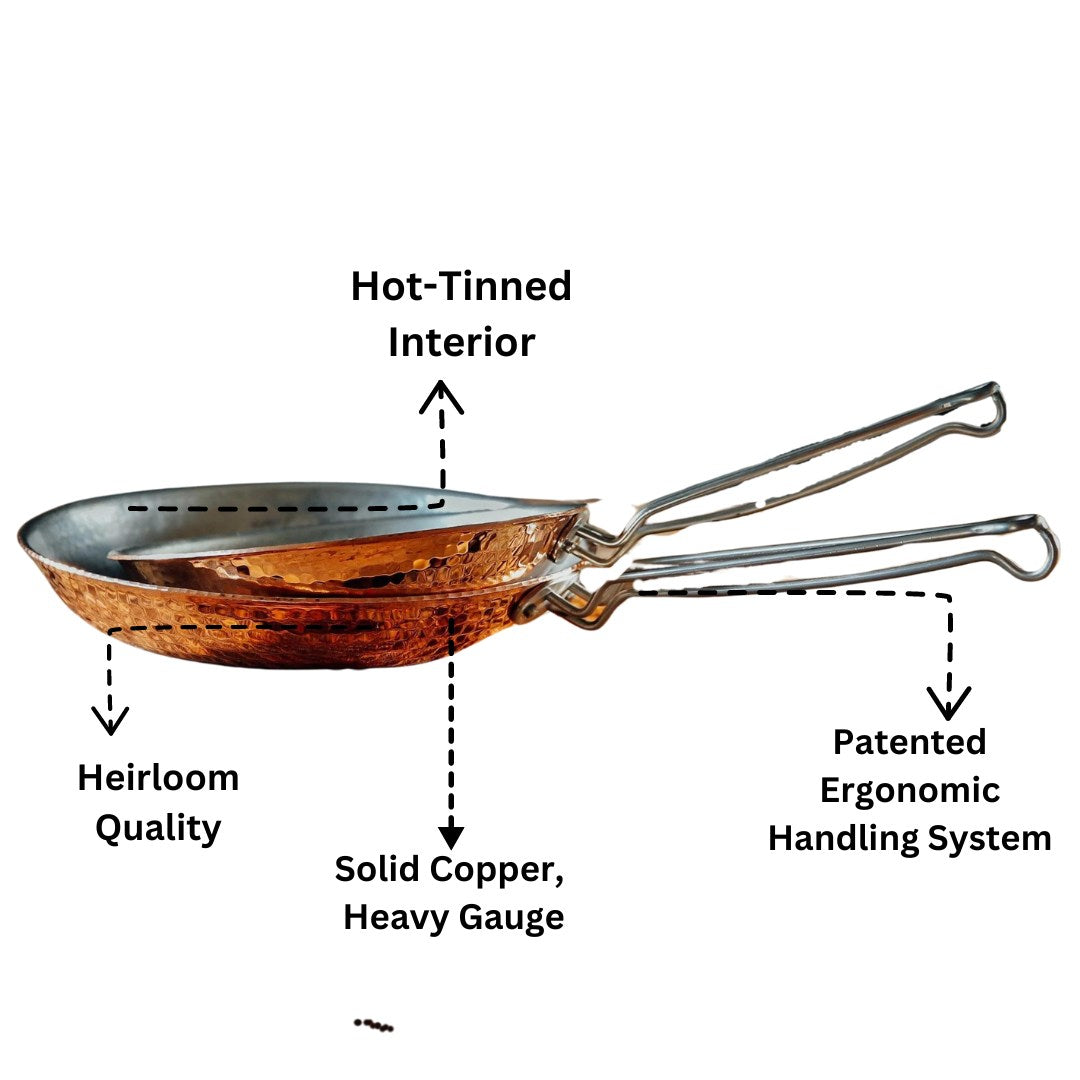 Hammered Copper Skillets
