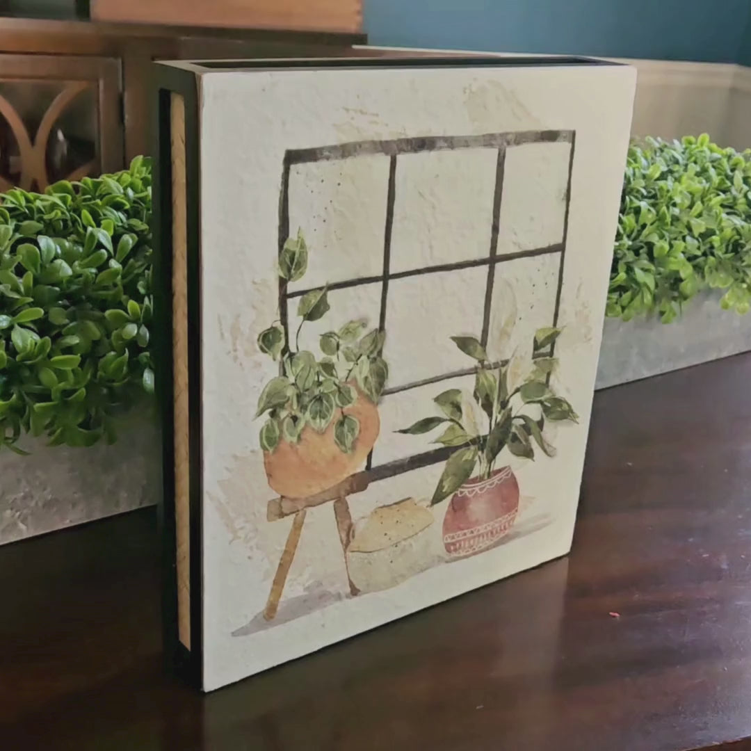 Porch Nook |Window Plants Watercolor Design Wall Box