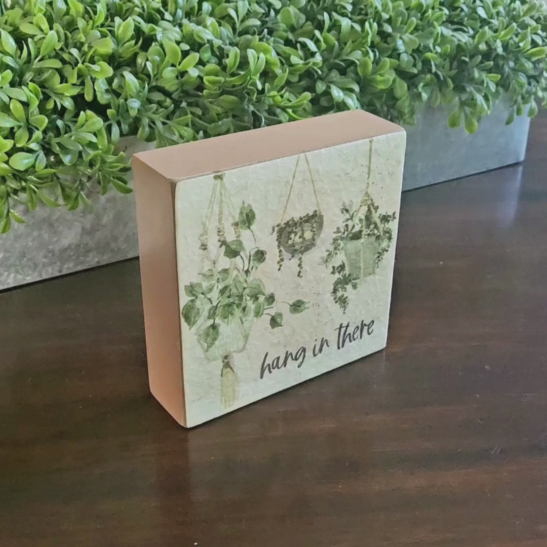 Porch Nook |“Hang In There” Watercolor Design Inset Box Sign