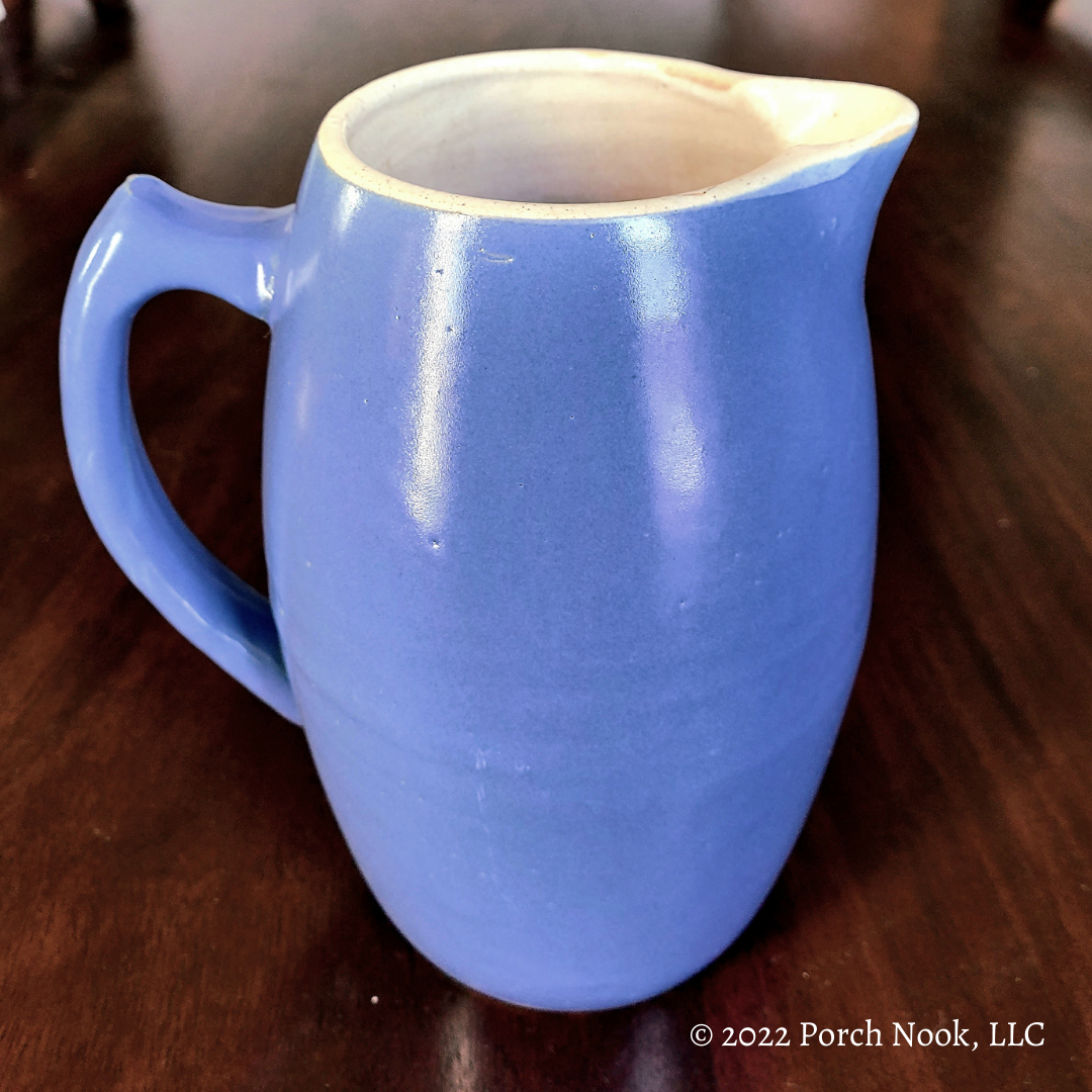 Vintage Periwinkle Hand-Thrown Stoneware Pitcher