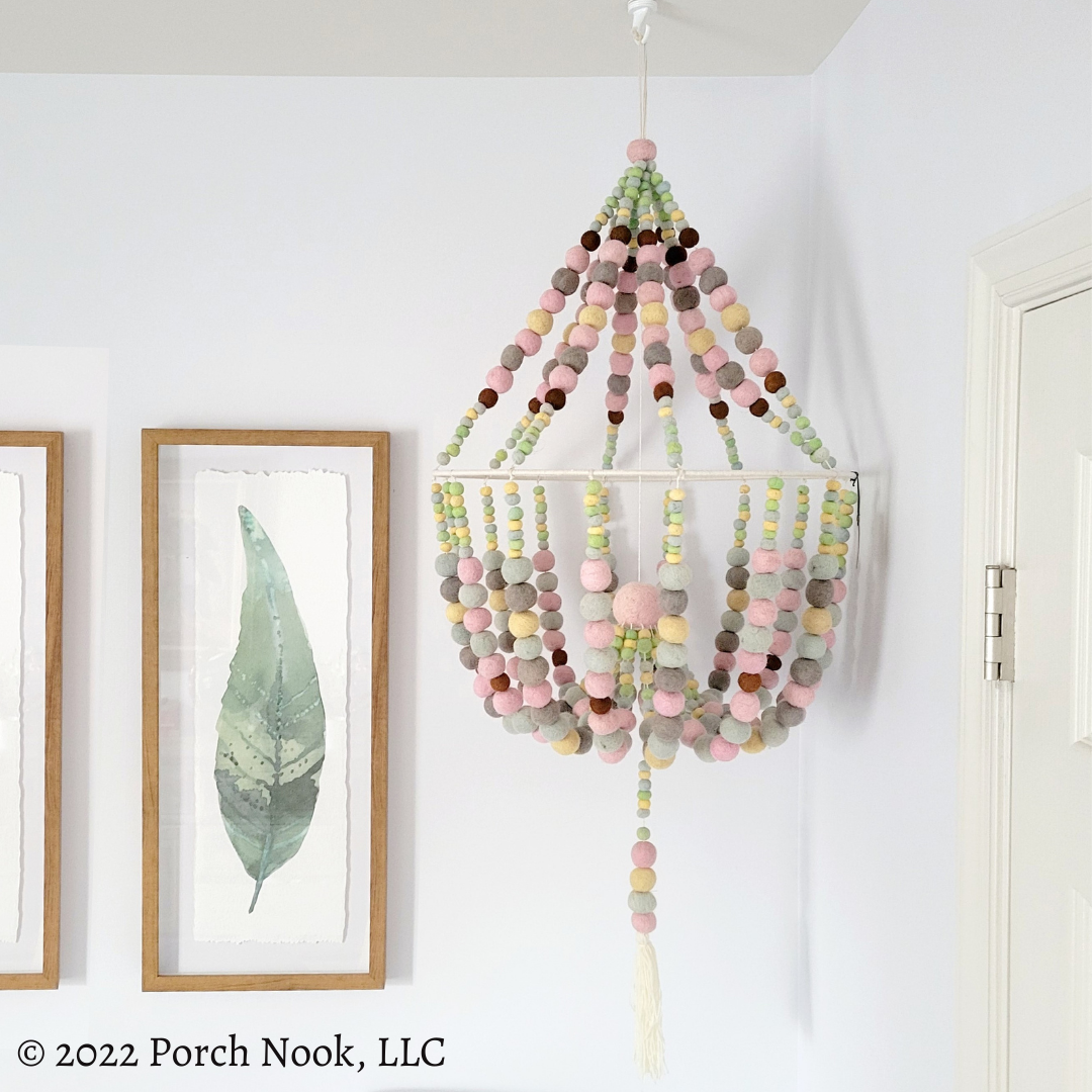 Porch Nook | Large Handcrafted Wool Felt Chandelier with Tassel