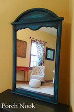 EXAMPLE: Mirror w/ "The Real Teal" and "Charcoal", clear and dark wax