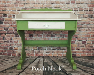 EXAMPLE: Desk w/ "Sugar Snap Pea" and "Ol' Faithful", distressed, clear wax