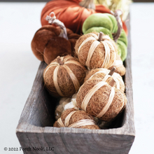 Porch Nook | Set of 3 Handmade Decorative Pumpkin, Dried Natural Coco Fiber and Raffia
