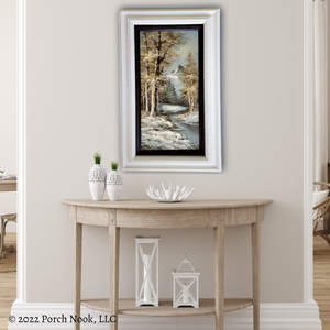 Porch Nook | Vintage Original Oil Painting on Canvas “Mountain River”, by G. Lowery