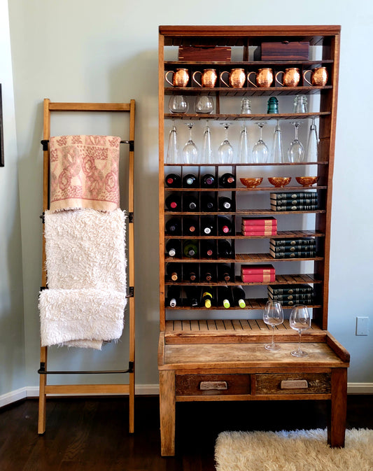 Porch Nook | Vintage Mail Sorter Desk, Fruitwood