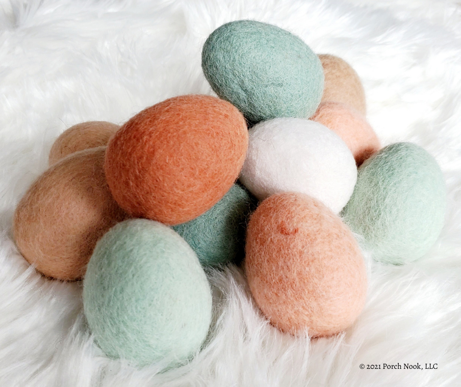 Handmade 100% Wool Felt Eggs, 6-Piece Set | Porch Nook