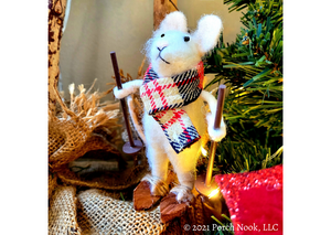 Porch Nook | Rustic Wool Felted Snowshoeing Mouse