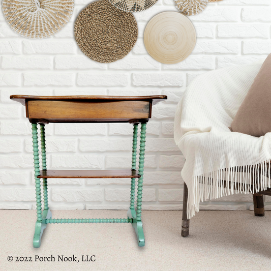 Porch Nook | Vintage 1-Drawer Writing Desk Table, Hand Painted